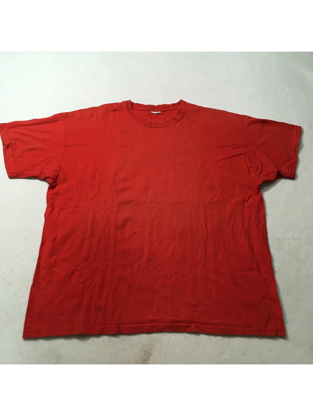T-Shirt Crew Neck Plain Blank Short Sleeve Tee 2XL vintage cotton